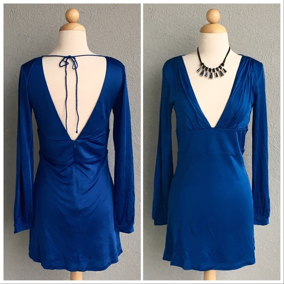 Arden B Dresses & Skirts - (SOLD) ARDEN B. V. Neck Blue Dress Size S. NWT